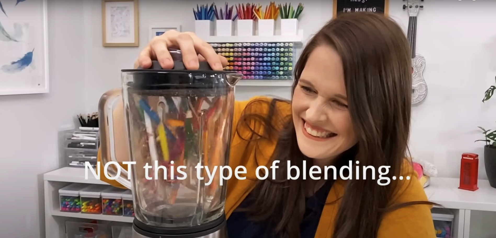 Blending colored pencils in a kitchen blender but we are not talking about this kind of blending